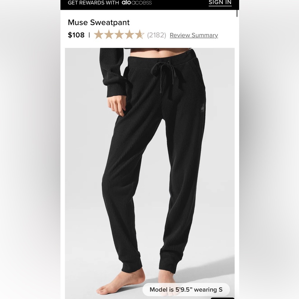 ALO Black Muse Sweatpants